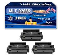MLT-D203S Toner Cartridges Compatible for Samsung ProXpress M3320ND M3370FD M3370ND M3820DW Printers, High-Definition Printing Effect with Chip, 4000 Pages (3 Pack Black)