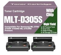 MLT-D305S MLT-D305L Toner Cartridges Compatible Replacement for Samsung ML-3750 3750N 3750ND ML-3753ND Printers High Capacity High Yield Work,MLT D305S-2PC