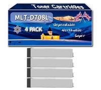MLT-D708L Toner Cartridges Compatible for Samsung MultiXpress K4250RX SMART K4250LX SMART K4300LX SMART MX4 K4350LX Printers, High-Definition Printing Effect with Chip, 45000 Pages (4 Pack Black)