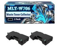 MLT-W706 Waste Toner Collector Compatible for Samsung MultiXpress SL-K7400GX SL-K7400LX SL-K7500GX SL-K7500GX SL-K7600GX SL-K7600LX Printers, With Chip Large Capacity 50000 Pages (2-Pack Black)