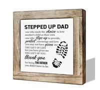 MLTEye Stepped Up Dad Gift, Wooden Box Signs for Home Decor, Grateful Poem Sign Gift to Stepdad, Father's Day Gift for Adopted Dad, Appreciation Gift for Stepped Up Dad, Stepdad Gift for Birthday