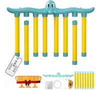 Mlthcig Reflex Catch Game, Reflex Catching Falling Sticks Challenge, Hand Eye Coordination Training, Adjustable Hand Speed Reaction Time Test, Fast-Paced Stick Drop Family Game Adult(Blue Octopus)