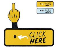 Mlthcig The Click Here Surprise Button - Hilarious Prank Toy Gift, 3D Printed Middle Finger Prank Toy, Funny Pop-Up Middle Finger Button Surprise Fidget Toys White Elephant Gifts for Adult(Yellow*1)