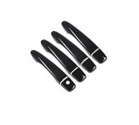MLTLKPPVNG Car Outside Door Handle Cover for Nissan for Kicks 2016 2017 2018 2019 2020 2021 Gloss Black Chrome Car Door Handle Cover Catch Cap Trim Molding(Black no Button)