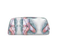 MLTRFGJ Ballet Dancer Printed Multifunctional Leather Zipper Pencil Case, Suitable for School, Office and Travel