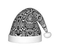 MLTRFGJ Black White Snake Skin Printed Children'S Christmas Hat, Suitable For Holiday And Party Decoration