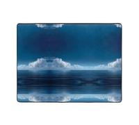 MLTRFGJ Blue Ocean And Sky Printed Flannel Absorbent And Durable Floor Mat, Suitable For Various Occasions