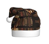 MLTRFGJ Book Room Mysterious Library Printed Adult Holiday Christmas Hats, Festive Party Supplies For Christmas And New Year