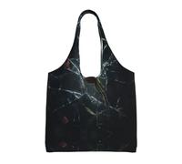 MLTRFGJ Broken Glass Cracked Rose Printed Multifunctional Canvas Tote Bag, Suitable For Various Purposes