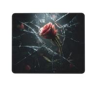 MLTRFGJ Broken Glass Cracked Rose Printed Non-Slip Mouse Pad, Super Durable And Comfortable Game And Office Accessories.