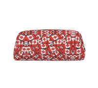 MLTRFGJ Canadian Flag Printed Multifunctional Leather Zipper Pencil Case, Suitable for School, Office and Travel