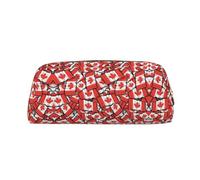 MLTRFGJ Canadian Flag Printed Multifunctional Leather Zipper Pencil Case, Suitable for School, Office and Travel
