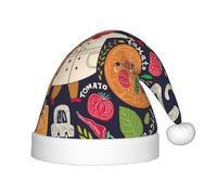 MLTRFGJ Chef Pizza Printed Children'S Christmas Hat, Suitable For Holiday And Party Decoration