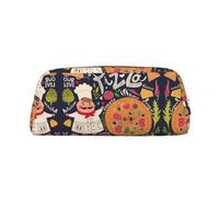 MLTRFGJ Chef Pizza Printed Multifunctional Leather Zipper Pencil Case, Suitable for School, Office and Travel
