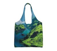 MLTRFGJ Clear Waters Printed Multifunctional Canvas Tote Bag, Suitable For Various Purposes