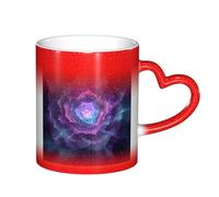 MLTRFGJ Cosmic Rose Fusion Printed Thermosensitive Color Changing Starry Ceramic Cup, Color Changing Mug