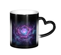 MLTRFGJ Cosmic Rose Fusion Printed Thermosensitive Color Changing Starry Ceramic Cup, Color Changing Mug