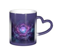 MLTRFGJ Cosmic Rose Fusion Printed Thermosensitive Color Changing Starry Ceramic Cup, Color Changing Mug
