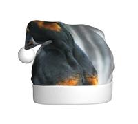 MLTRFGJ Doberman Printed Adult Holiday Christmas Hats, Festive Party Supplies For Christmas And New Year