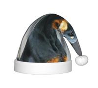 MLTRFGJ Doberman Printed Children'S Christmas Hat, Suitable For Holiday And Party Decoration