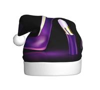 MLTRFGJ Elegant Purple High Heels With Lipstick Printed Adult Holiday Christmas Hats, Festive Party Supplies For Christmas And New Year