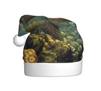 MLTRFGJ Fly Fish Printed Adult Holiday Christmas Hats, Festive Party Supplies For Christmas And New Year