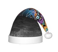 MLTRFGJ Graffiti Hip Hop Printed Children'S Christmas Hat, Suitable For Holiday And Party Decoration