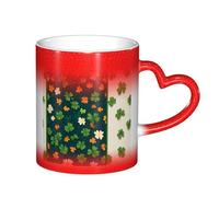 MLTRFGJ Irish Flag Party Printed Thermosensitive Color Changing Starry Ceramic Cup, Color Changing Mug