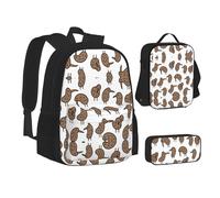 MLTRFGJ Kiwi Bird Cute Printed 3-Piece Backpack Set, Combining Backpack, Pencil Case, and Lunch Bag