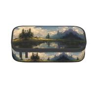 MLTRFGJ Landscape Scenery Printed Portable Large Capacity Compartment Stationery Pen Bag, Suitable for School Or Office Stationery