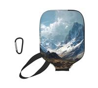 MLTRFGJ Lofty Mountains Printed Peak Racket Cover with Mesh Bag for Peakball Towel, with Long Zipper and Full Opening.
