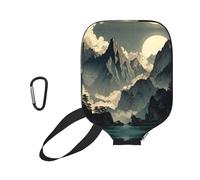 MLTRFGJ Lofty Mountains Printed Peak Racket Cover with Mesh Bag for Peakball Towel, with Long Zipper and Full Opening.