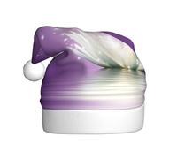 MLTRFGJ Lotus Flower Purple Printed Adult Holiday Christmas Hats, Festive Party Supplies For Christmas And New Year
