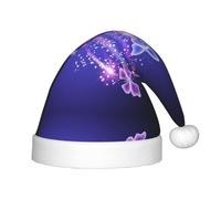 MLTRFGJ Lovely Purple Butterfly Printed Children'S Christmas Hat, Suitable For Holiday And Party Decoration
