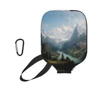 MLTRFGJ Mountains Printed Peak Racket Cover with Mesh Bag for Peakball Towel, with Long Zipper and Full Opening.