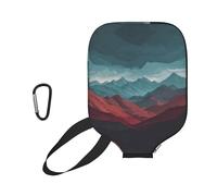 MLTRFGJ Mountains Printed Peak Racket Cover with Mesh Bag for Peakball Towel, with Long Zipper and Full Opening.