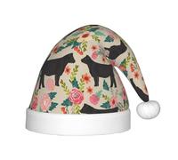 MLTRFGJ Pink Flower Show Steer Cows Cattle Printed Children'S Christmas Hat, Suitable For Holiday And Party Decoration