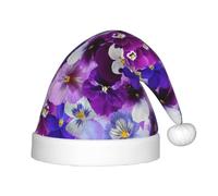 MLTRFGJ Purple Flower Printed Children'S Christmas Hat, Suitable For Holiday And Party Decoration