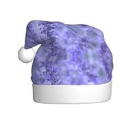 MLTRFGJ Purple Lavender Colored Flowers Printed Adult Holiday Christmas Hats, Festive Party Supplies For Christmas And New Year