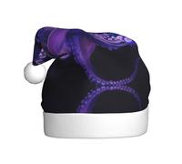 MLTRFGJ Purple Octopus Printed Adult Holiday Christmas Hats, Festive Party Supplies For Christmas And New Year
