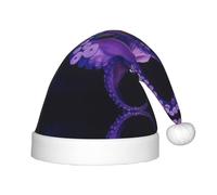 MLTRFGJ Purple Octopus Printed Children'S Christmas Hat, Suitable For Holiday And Party Decoration