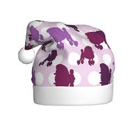 MLTRFGJ Purple Poodle Polka Dot Printed Adult Holiday Christmas Hats, Festive Party Supplies For Christmas And New Year