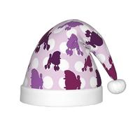 MLTRFGJ Purple Poodle Polka Dot Printed Children'S Christmas Hat, Suitable For Holiday And Party Decoration