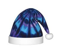 MLTRFGJ Purple Tie Dye Printed Children'S Christmas Hat, Suitable For Holiday And Party Decoration