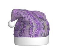 MLTRFGJ Romantic Purple Lavender Printed Adult Holiday Christmas Hats, Festive Party Supplies For Christmas And New Year