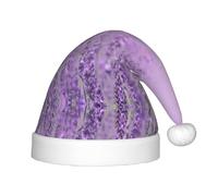 MLTRFGJ Romantic Purple Lavender Printed Children'S Christmas Hat, Suitable For Holiday And Party Decoration