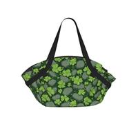 MLTRFGJ Shamrock Shaped Stepping Print Foldable Camping Bag With Carry Handle Design, Compact Circular Portable Mat For 1-2 Adults