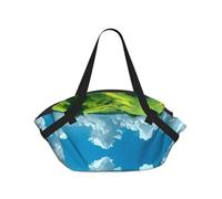 MLTRFGJ Summer Meadow Print Foldable Camping Bag With Carry Handle Design, Compact Circular Portable Mat For 1-2 Adults
