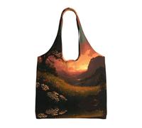 MLTRFGJ Summer Sunset Printed Multifunctional Canvas Tote Bag, Suitable For Various Purposes