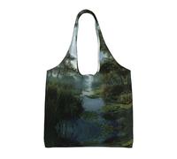 MLTRFGJ Swamp Wetland Printed Multifunctional Canvas Tote Bag, Suitable For Various Purposes